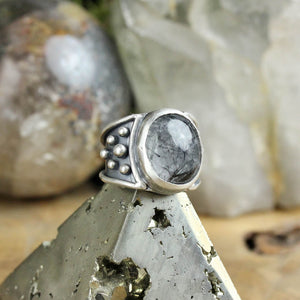 Warrior Ring // Tourmalated Quartz - Size 5.5