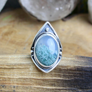 Warrior Ring // Moss Agate - Size 7 - Acid Queen Jewelry
