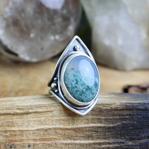 Warrior Ring // Moss Agate - Size 7 - Acid Queen Jewelry