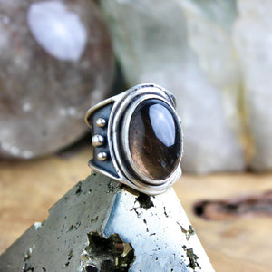 Warrior Ring // Smoky Quartz - Size 6 - Acid Queen Jewelry