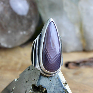 Warrior Ring // Purple Agate - Size 8 - Acid Queen Jewelry