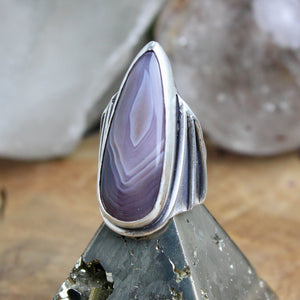 Warrior Ring // Purple Agate - Size 8 - Acid Queen Jewelry