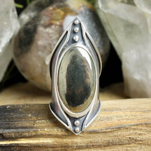 Warrior Shield Ring //  Pyrite - Size 10