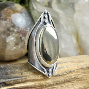 Warrior Shield Ring //  Pyrite - Size 10