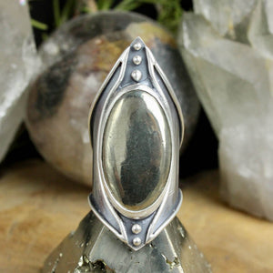 Warrior Shield Ring //  Pyrite - Size 10