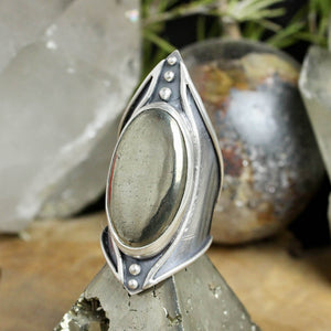 Warrior Shield Ring //  Pyrite - Size 10