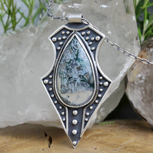 Voyager Necklace //  Moss Agate - Acid Queen Jewelry
