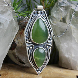 Voyager Necklace // Double Jade - Acid Queen Jewelry