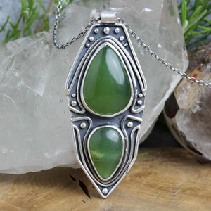Voyager Necklace // Double Jade - Acid Queen Jewelry