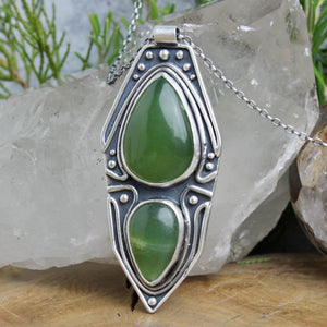 Voyager Necklace // Double Jade - Acid Queen Jewelry