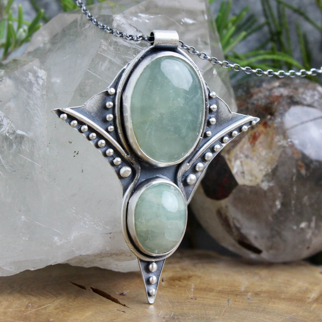 Voyager Necklace // Double Aquamarine - Acid Queen Jewelry