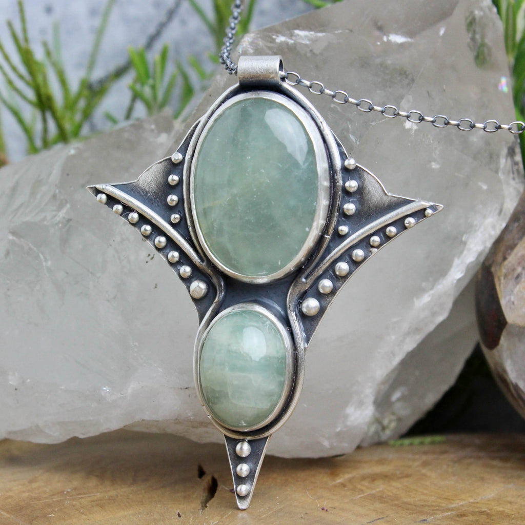 Voyager Necklace // Double Aquamarine - Acid Queen Jewelry