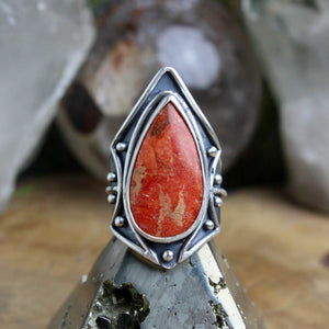 Warrior Ring //  Red & Orange Jasper - Size 9.5 - Acid Queen Jewelry
