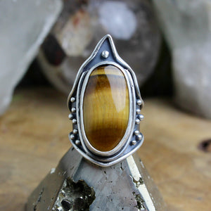 Warrior Ring // Tigers Eye - Size 9.5 - Acid Queen Jewelry