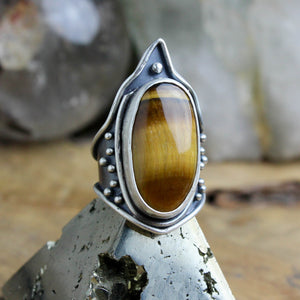 Warrior Ring // Tigers Eye - Size 9.5 - Acid Queen Jewelry