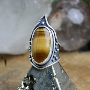 Warrior Ring // Tigers Eye - Size 9.5 - Acid Queen Jewelry