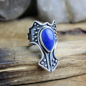 Warrior Ring // Lapis Lazuli - Size 9 - Acid Queen Jewelry