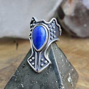 Warrior Ring // Lapis Lazuli - Size 9 - Acid Queen Jewelry