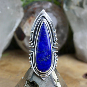Warrior Shield Ring //  Lapis Lazuli - Size 8 - Acid Queen Jewelry