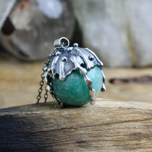 Sorceress Crystal Ball Necklace //  Amazonite - Acid Queen Jewelry