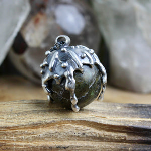 Sorceress Crystal Ball Necklace //  Labradorite - Acid Queen Jewelry