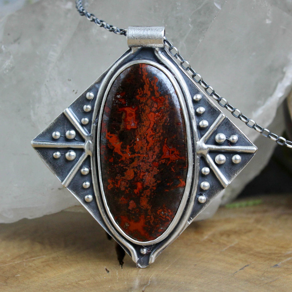 Voyager Necklace // Red Tiger Iron - Acid Queen Jewelry