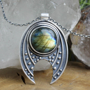 Moon Voyager Necklace // Labradorite - Acid Queen Jewelry