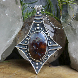 Voyager Necklace // Plume Agate - Acid Queen Jewelry