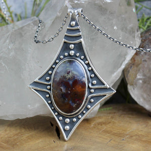 Voyager Necklace // Plume Agate - Acid Queen Jewelry