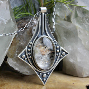Voyager Necklace // Inclusion Quartz w/ Black Tourmaline - Acid Queen Jewelry