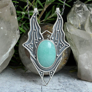 Winged Voyager Necklace // Amazonite