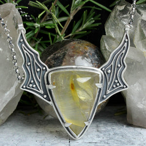 Winged Voyager Necklace // Golden Healer (Hematoid Quartz)