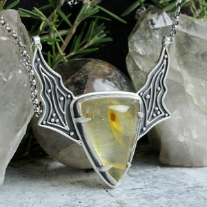 Winged Voyager Necklace // Golden Healer (Hematoid Quartz)