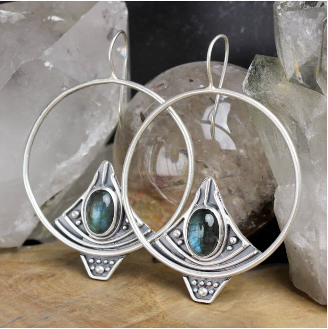 Sela Earrings // Labradorite