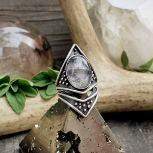 Sarek Ring // Tourmalated Quartz - Acid Queen Jewelry