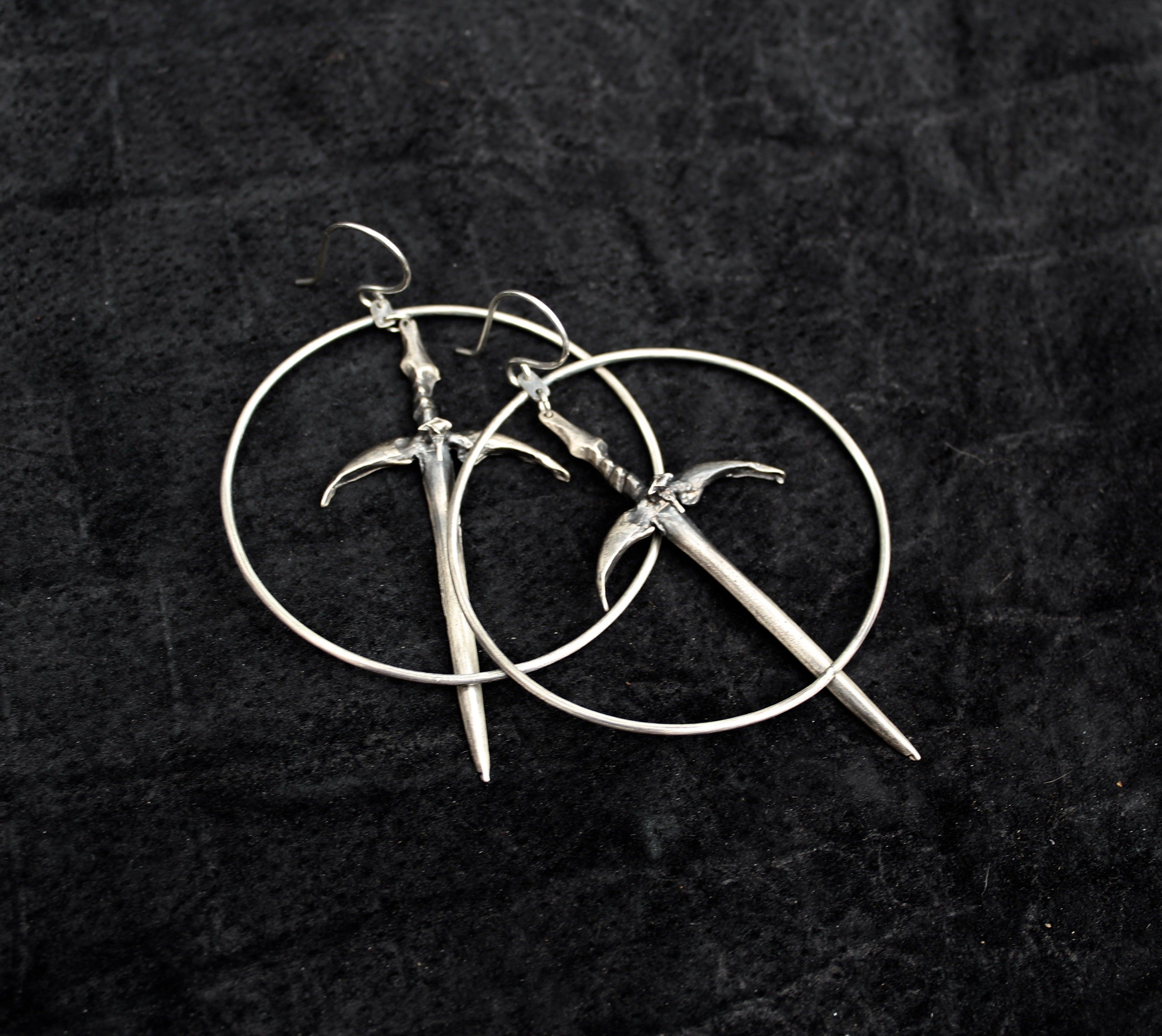 Sorcerer Sword Hoops - Acid Queen Jewelry